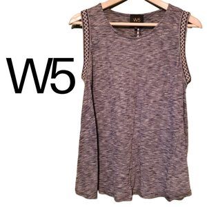 Tank top with embroidered trim